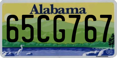 AL license plate 65CG767