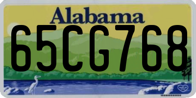 AL license plate 65CG768