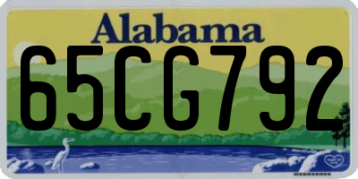 AL license plate 65CG792