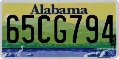 AL license plate 65CG794