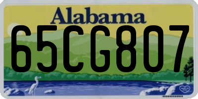 AL license plate 65CG807