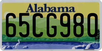 AL license plate 65CG980