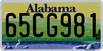 AL license plate 65CG981