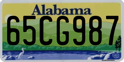 AL license plate 65CG987