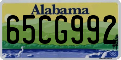 AL license plate 65CG992