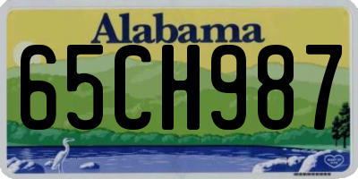 AL license plate 65CH987