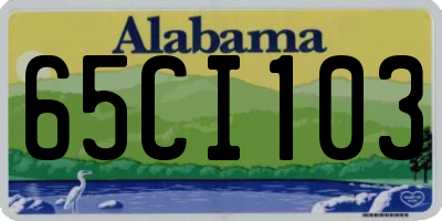 AL license plate 65CI103