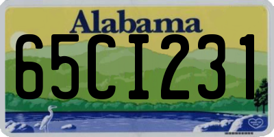 AL license plate 65CI231