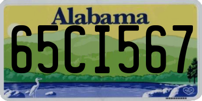 AL license plate 65CI567