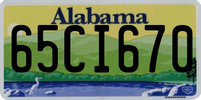 AL license plate 65CI670