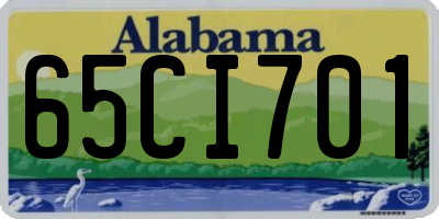 AL license plate 65CI701