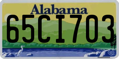 AL license plate 65CI703