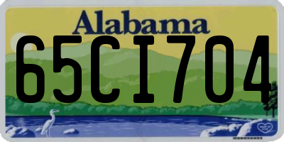 AL license plate 65CI704