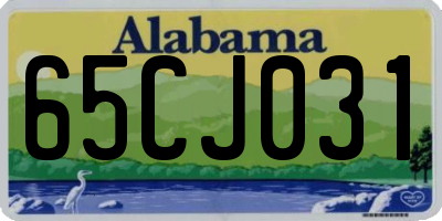 AL license plate 65CJ031
