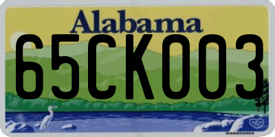 AL license plate 65CK003