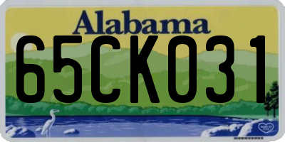 AL license plate 65CK031