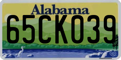 AL license plate 65CK039