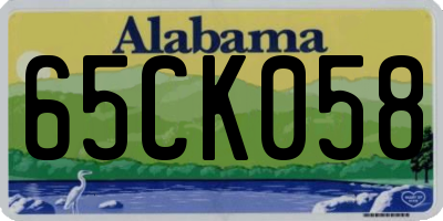 AL license plate 65CK058
