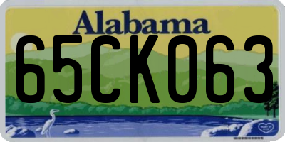 AL license plate 65CK063