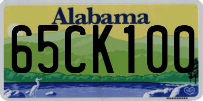 AL license plate 65CK100