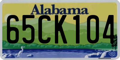 AL license plate 65CK104