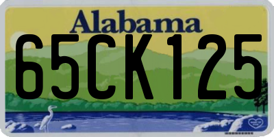 AL license plate 65CK125