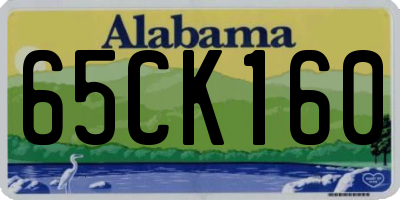 AL license plate 65CK160