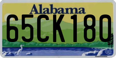 AL license plate 65CK180