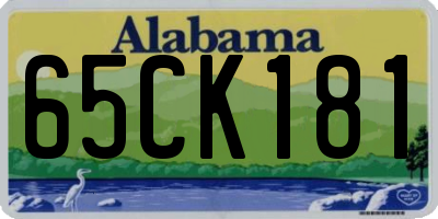 AL license plate 65CK181