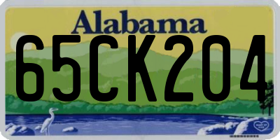AL license plate 65CK204