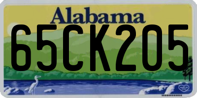 AL license plate 65CK205