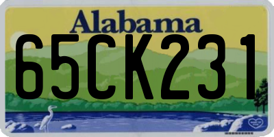 AL license plate 65CK231