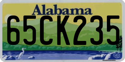 AL license plate 65CK235