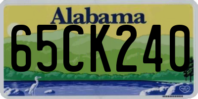 AL license plate 65CK240