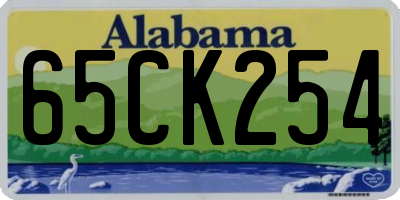 AL license plate 65CK254