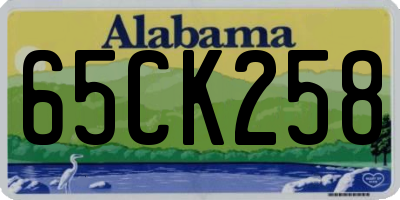 AL license plate 65CK258