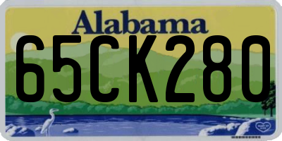 AL license plate 65CK280