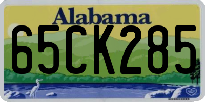 AL license plate 65CK285