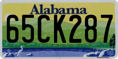 AL license plate 65CK287