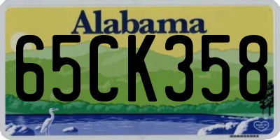 AL license plate 65CK358