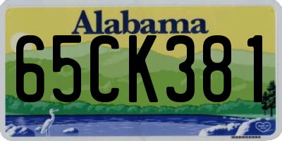 AL license plate 65CK381