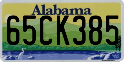 AL license plate 65CK385
