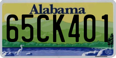 AL license plate 65CK401