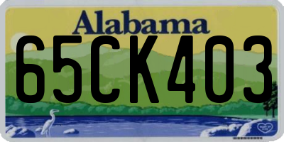 AL license plate 65CK403