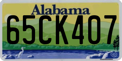 AL license plate 65CK407