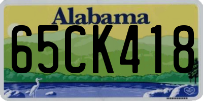 AL license plate 65CK418