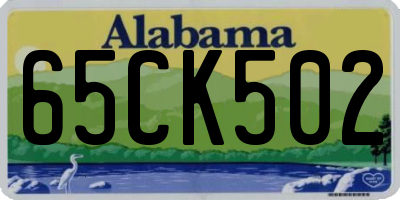 AL license plate 65CK502