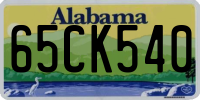 AL license plate 65CK540