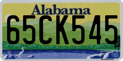 AL license plate 65CK545