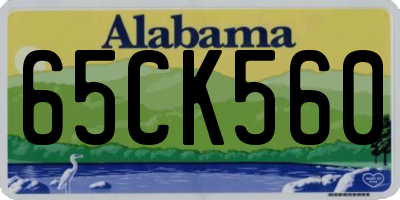 AL license plate 65CK560